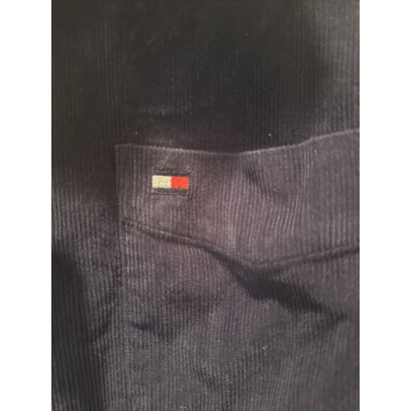 VTG Mens Tommy Hilfiger Jeans Corduroy Blue Long Sleeve Shirt Spellout Loop L - Picture 2 of 5